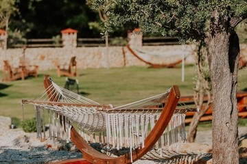 Outdoor banquet area
