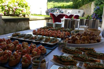 Outdoor banquet area