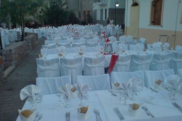 Outdoor banquet area