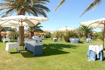 Outdoor banquet area