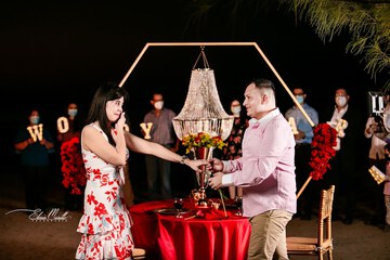 Outdoor banquet area