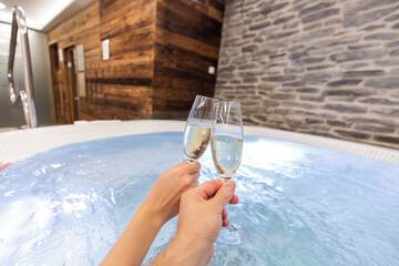 Indoor spa tub
