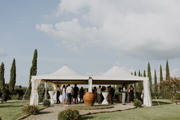 Outdoor banquet area