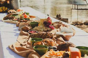 Outdoor banquet area