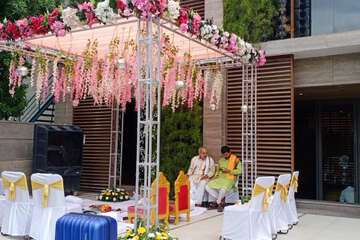 Outdoor banquet area