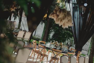 Outdoor banquet area