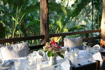 Outdoor banquet area
