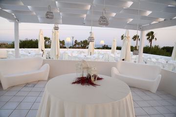 Outdoor banquet area