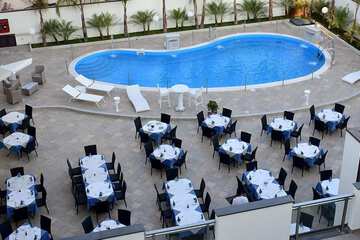 Outdoor banquet area