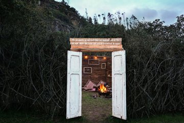 Outdoor banquet area