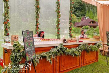 Outdoor banquet area