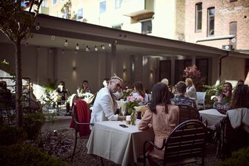 Outdoor banquet area