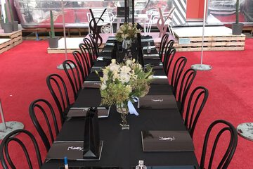 Outdoor banquet area