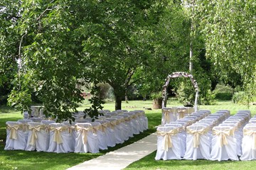 Outdoor wedding area