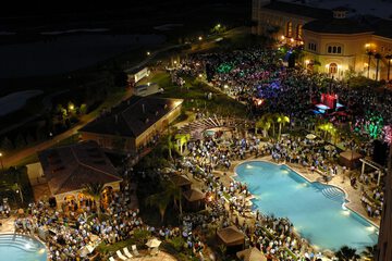 Outdoor banquet area