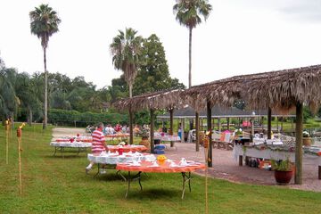 Outdoor banquet area