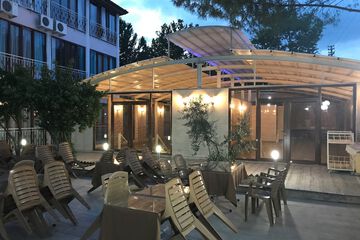 Outdoor banquet area