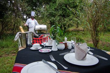Outdoor banquet area