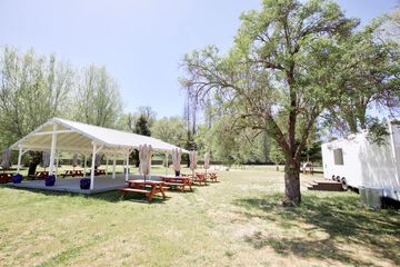 Outdoor banquet area