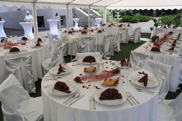 Outdoor banquet area