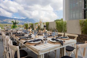 Outdoor banquet area