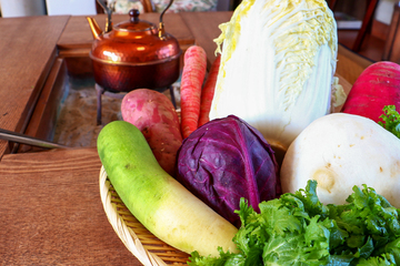 #HomegrownVegetables_We will serve healthy dishes using winter vegetables recommended by the hostess (^^♪