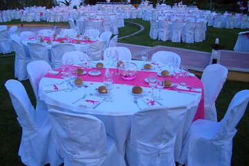Outdoor banquet area