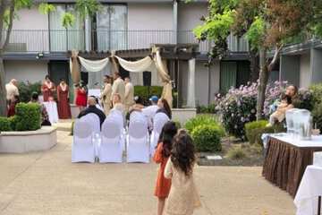 Outdoor banquet area