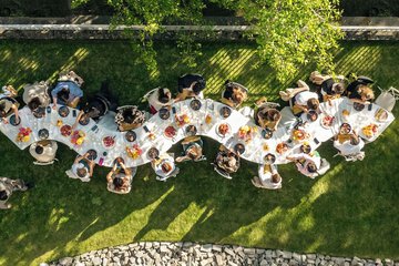 Outdoor banquet area