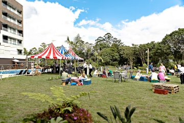 Outdoor banquet area