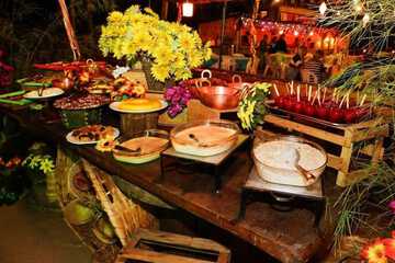Outdoor banquet area