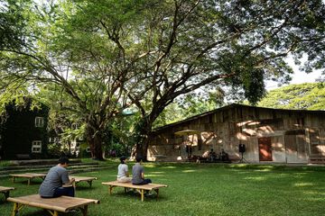 Outdoor banquet area