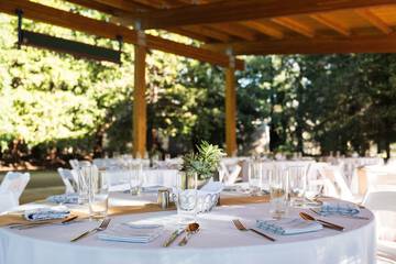 Outdoor banquet area