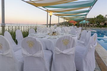Outdoor banquet area