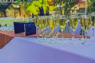 Outdoor banquet area