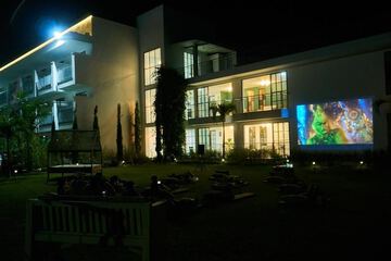 Outdoor banquet area