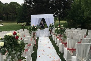 Outdoor wedding area