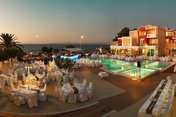 Outdoor banquet area
