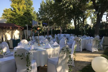 Outdoor banquet area