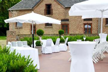 Outdoor banquet area