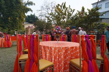 Outdoor banquet area