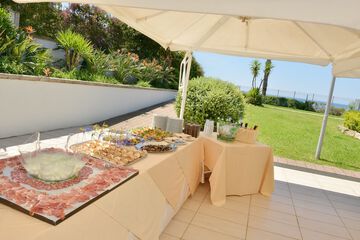Outdoor banquet area