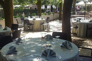 Outdoor banquet area