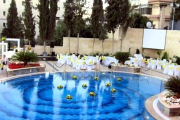 Outdoor banquet area