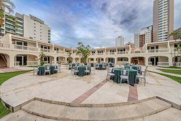 Outdoor banquet area