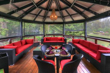 Outdoor banquet area