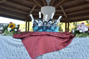 Outdoor banquet area