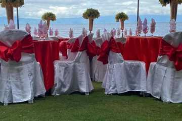 Outdoor banquet area