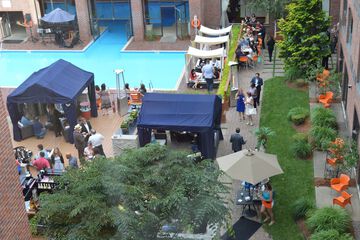 Outdoor banquet area