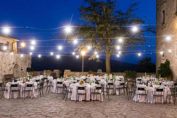 Outdoor banquet area
